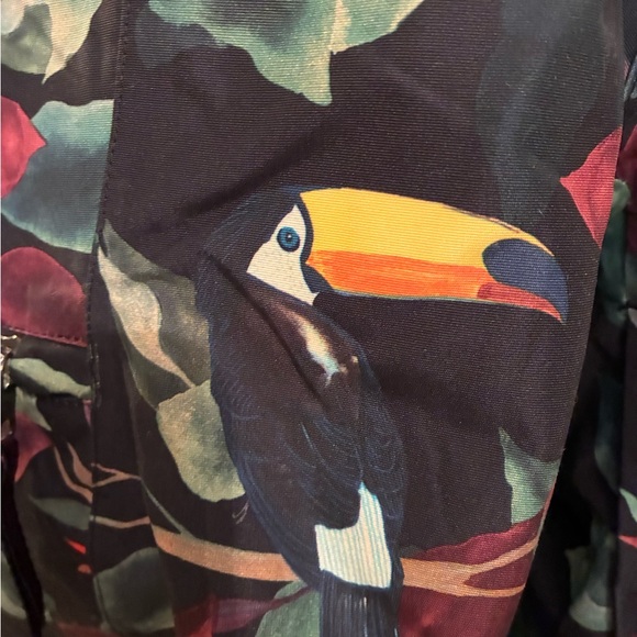 Snow Bibs The North Face Burgundy and Tropical Print Snow ❄️ Bibs ❄️☃️ - Picture 2 of 16